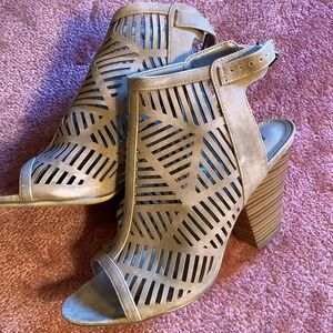 JustFab Geometric cut out detailed sandal boots EUC